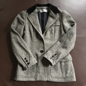Albert Capraro Tweed Blazer with Velvet Collar